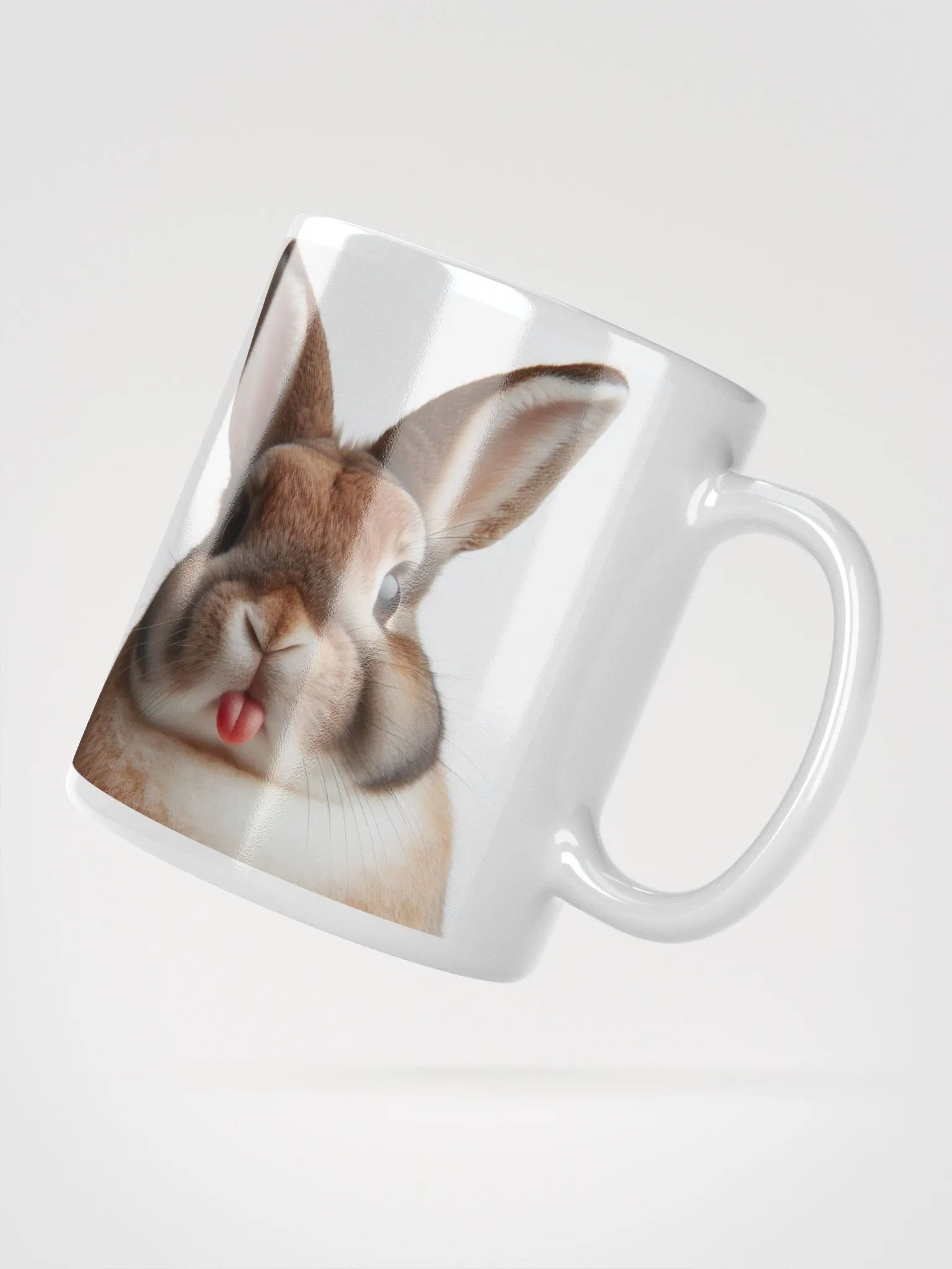 Rude Rabbit #Humorous Glossy Mug - White product image (2)