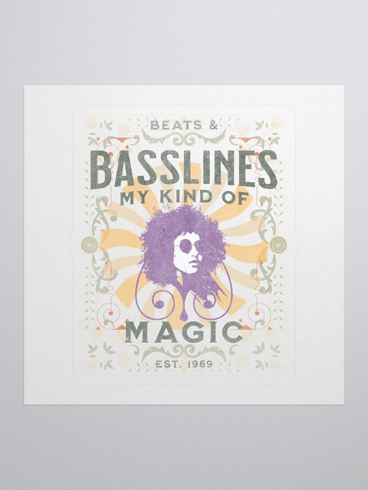 Psychedelic Beats & Basslines 1969 Sticker - Retro Music Vibes product image (1)