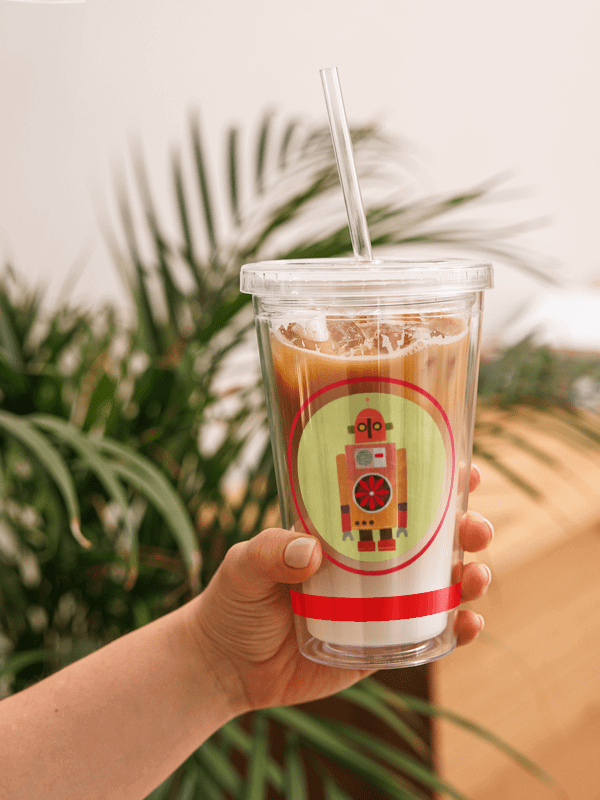 Atomic Robot Party - Clear Plastic Tumbler product image (2)