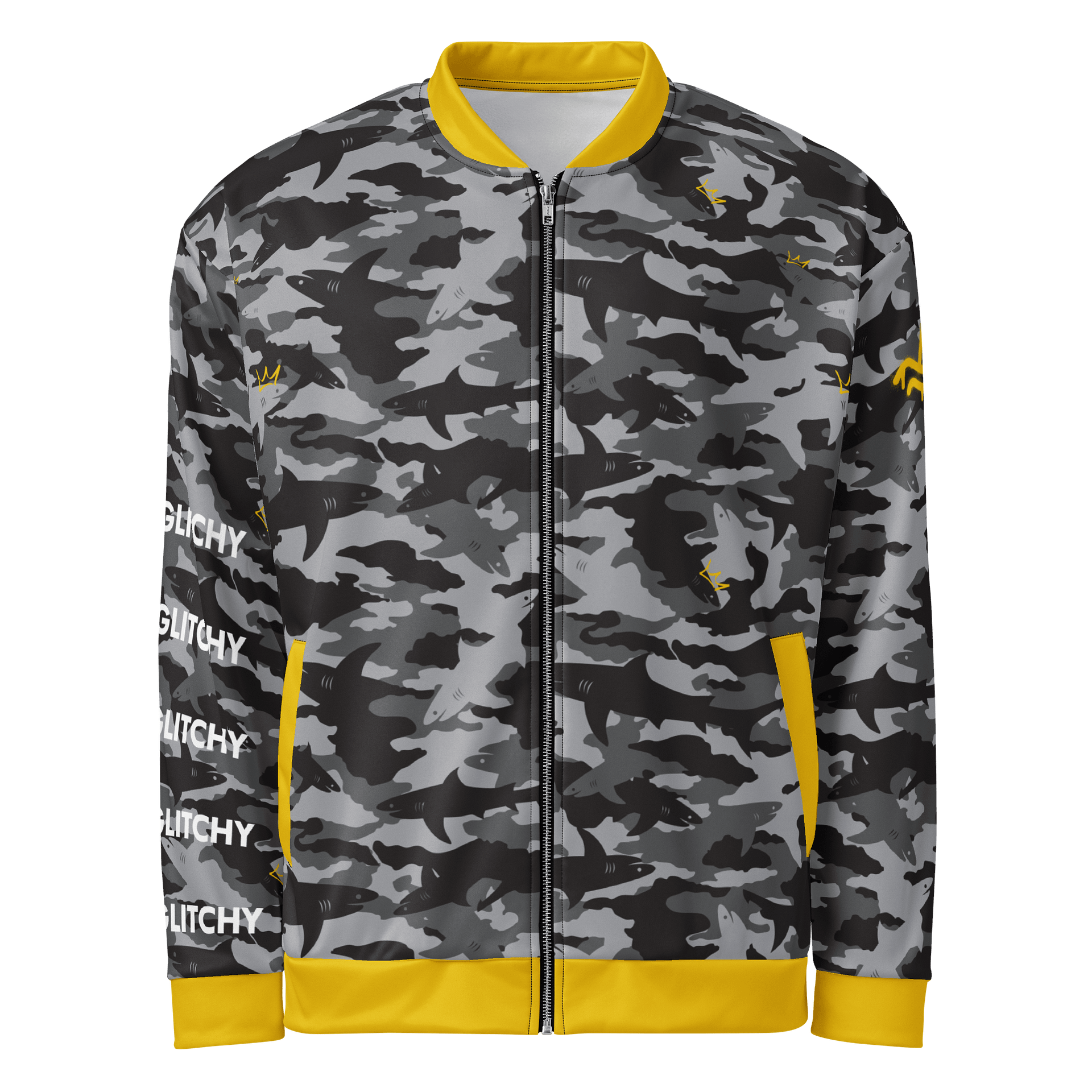 Sharkmoflauge Graffiti Grayscaled Bomber Jacket product image (1)