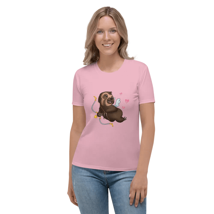 Winged Cupid Sloth Women's Crew Neck T-Shirt product image (1)