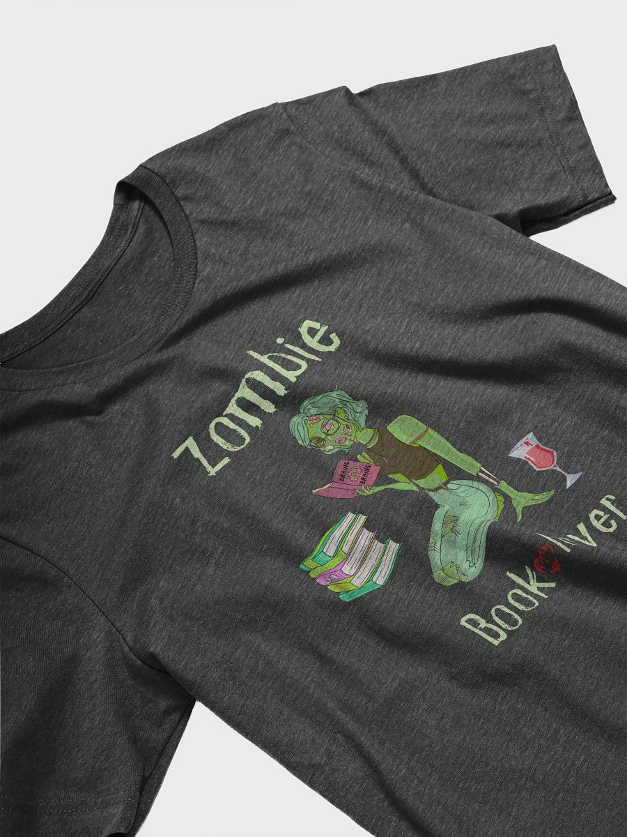 Zombie Book Lover Dark Grey T-shirt product image (3)