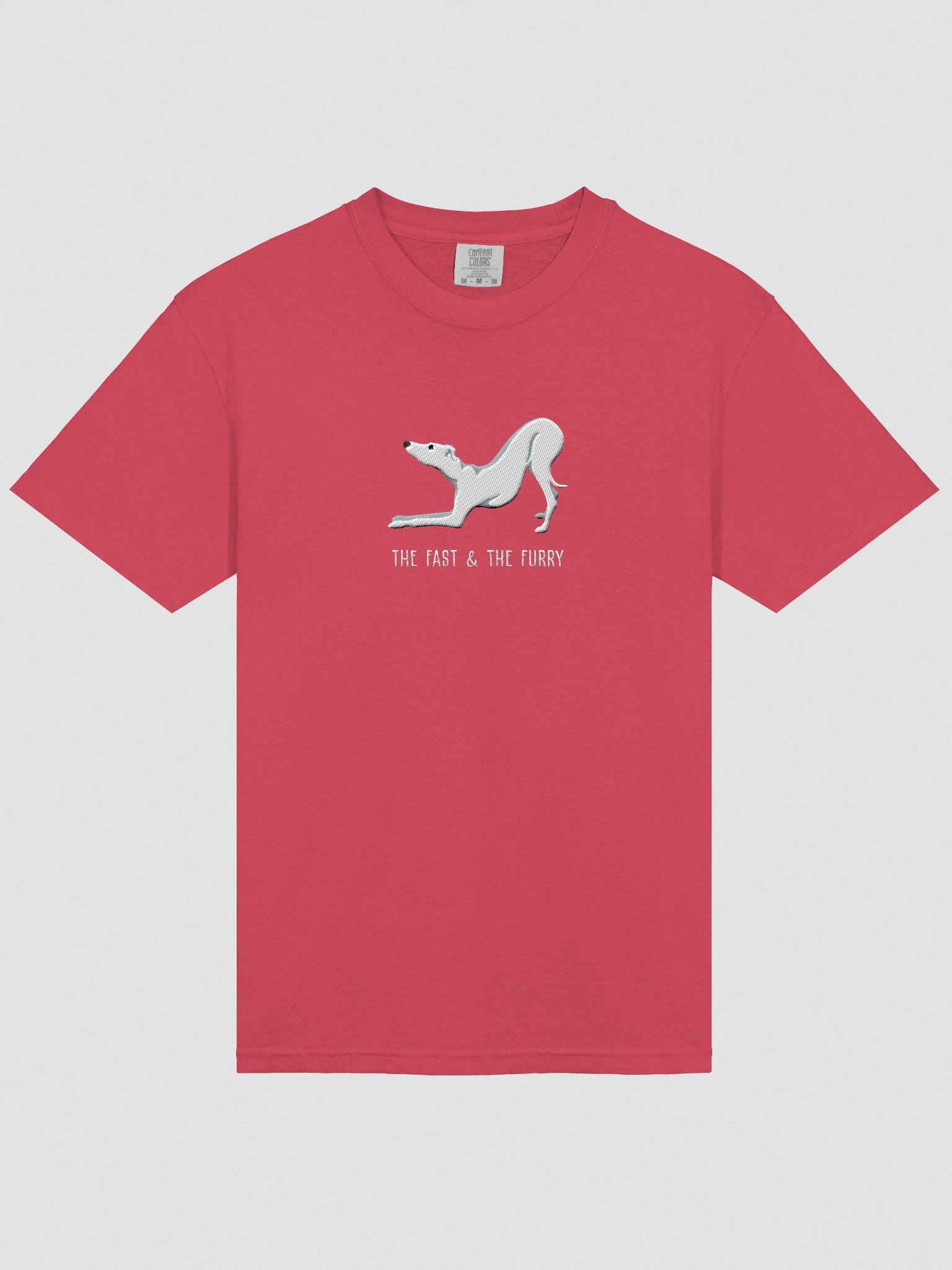 The Fast & The Furry T-Shirt(Embroidered) of an Italian Greyhound(White) product image (6)