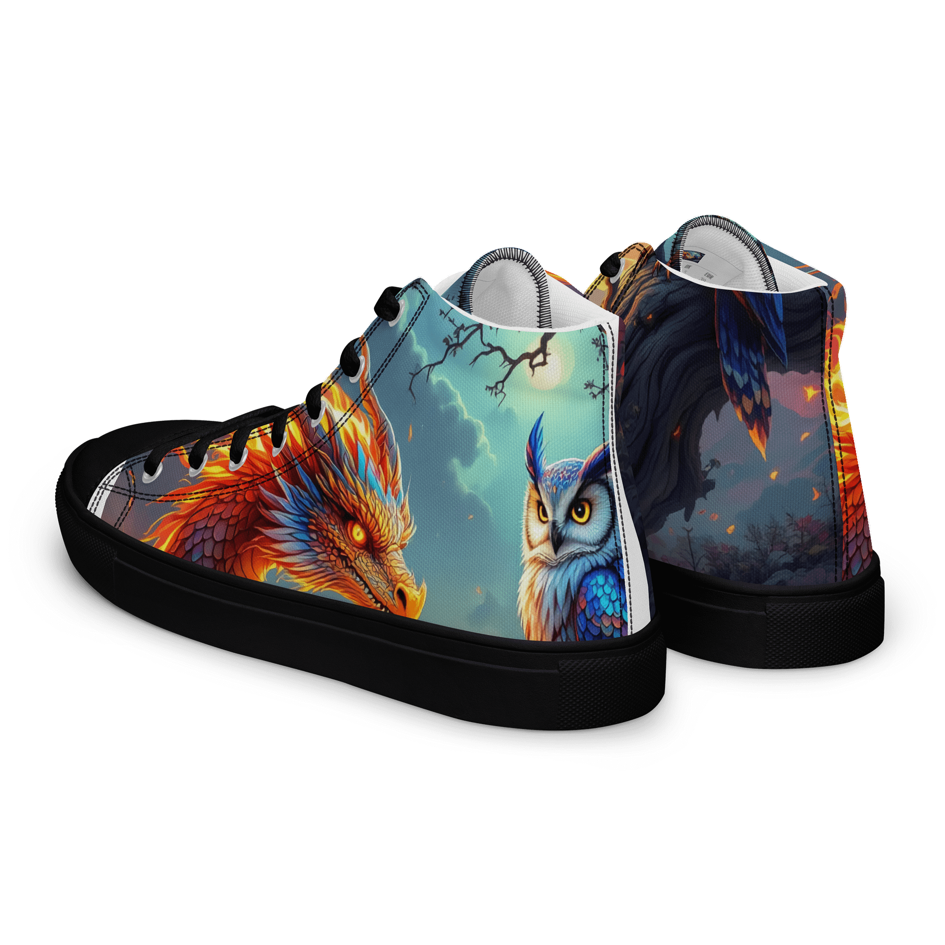 Mythical Dragon and Owl Women's High Tops product image (5)