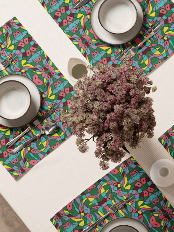 Watermelon Bloom – Water-Resistant Placemat Set product image (2)