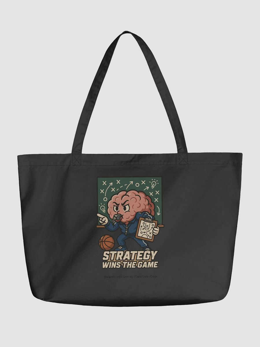 Strategy Wins The Game - Kawaii Brain Character Organic Cotton Tote Bag (Double-Sided Print) product image (1)