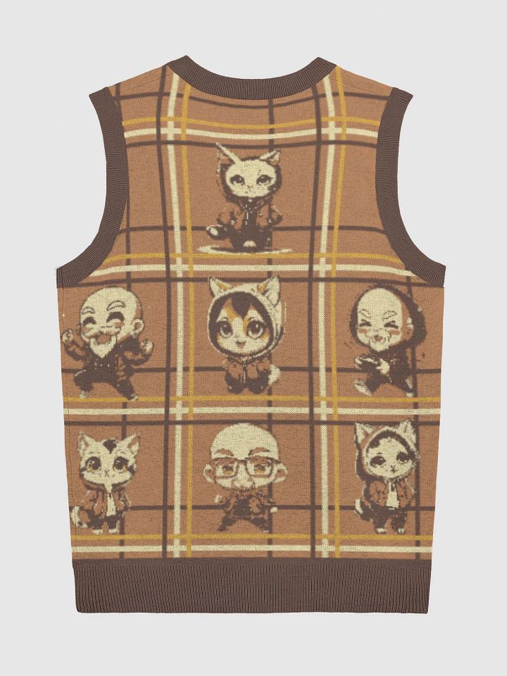 Plaid Cartoon Dream Knitted V-Neck Vest product image (8)