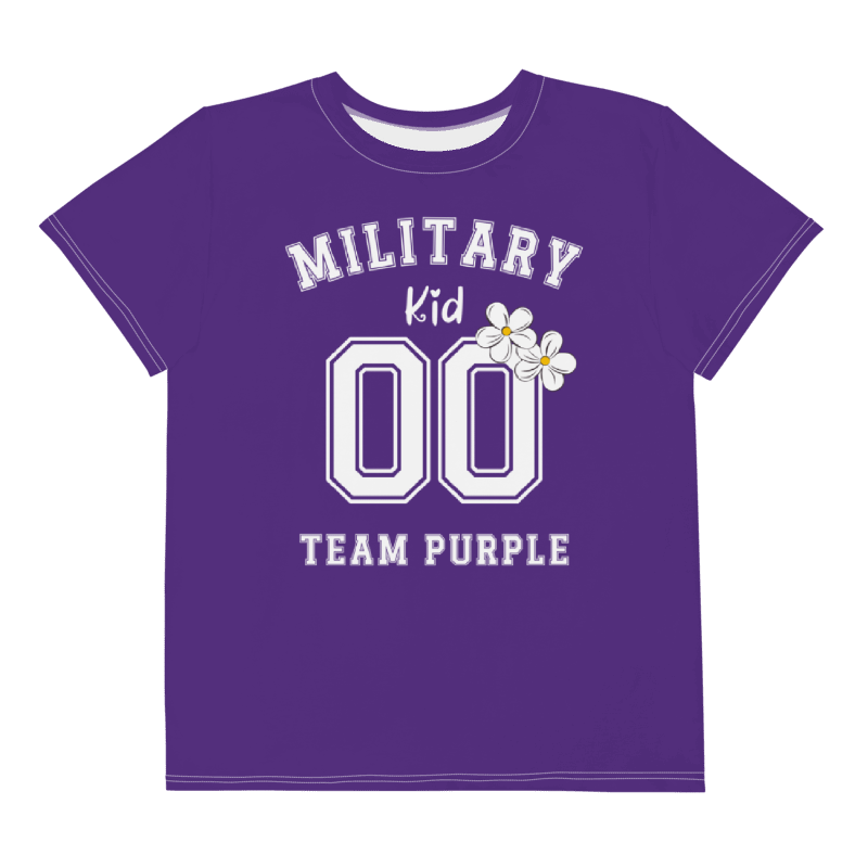 Purple Up For Military Kids Tee For Girls, Youth Size With Flowers product image (1)