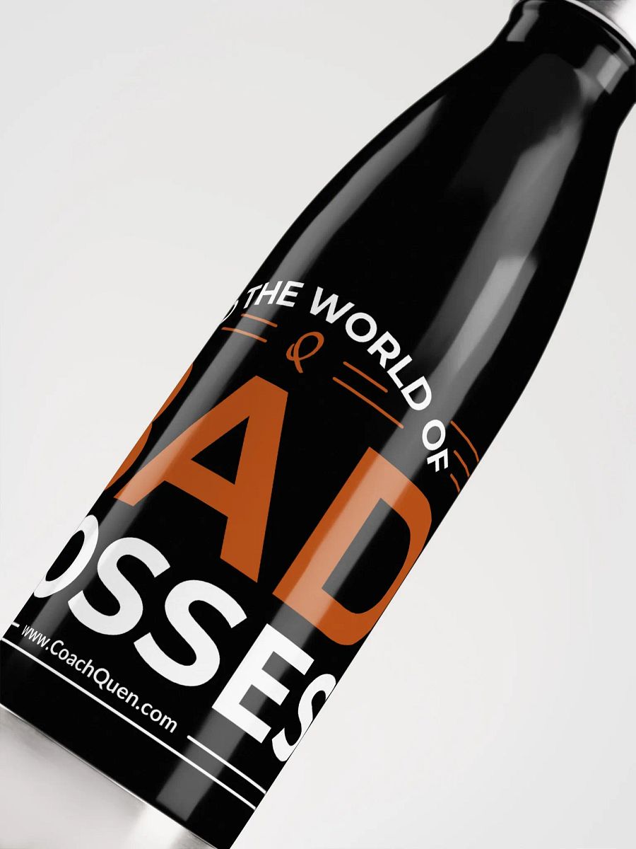 Rid the World of Bad Bosses White Logo Stainless Steel Water Bottle product image (5)