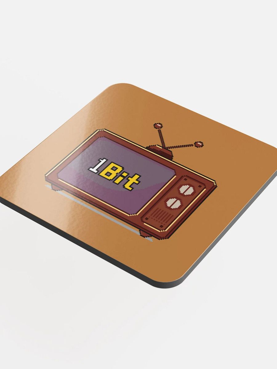 1Bit Pixel Art Glossed Cork Coaster (limited copper edition) product image (4)