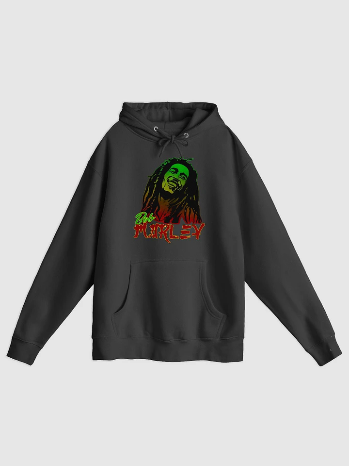 Bob Marley Faded Rasta w Back Black Hoodie product image (2)
