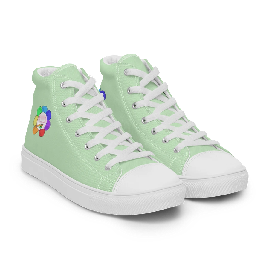 Pastel Green and White Flower Sneakers product image (27)
