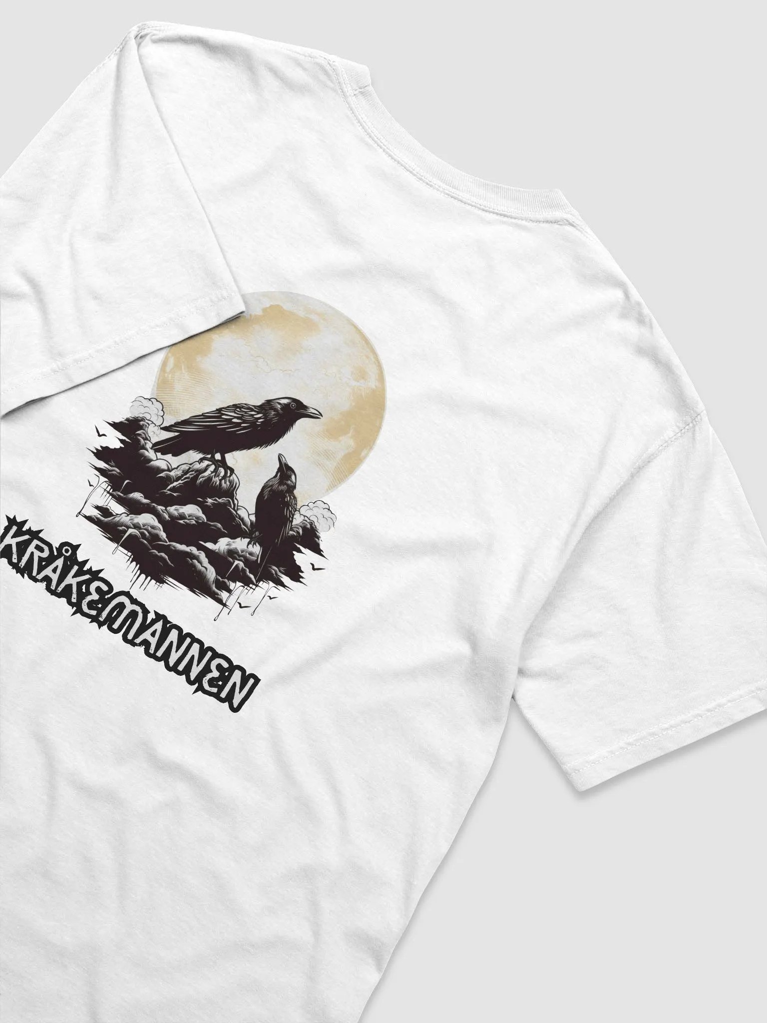 PREMIUM 100% COTTON HEAVYWEIGHT T-SHIRT 🌕 two black birds standing in front of a full moon product image (1)