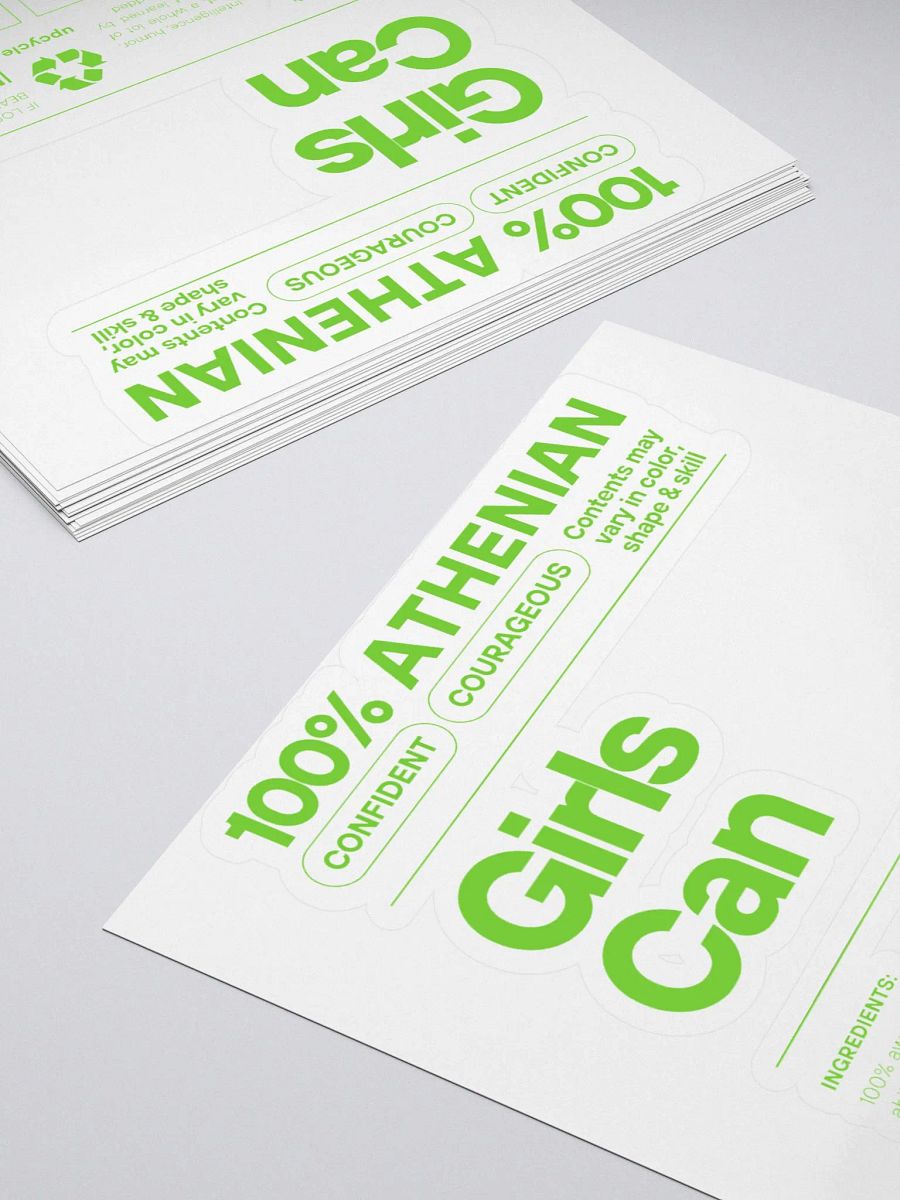 100% Athenian "Girls Can" Sticker product image (4)