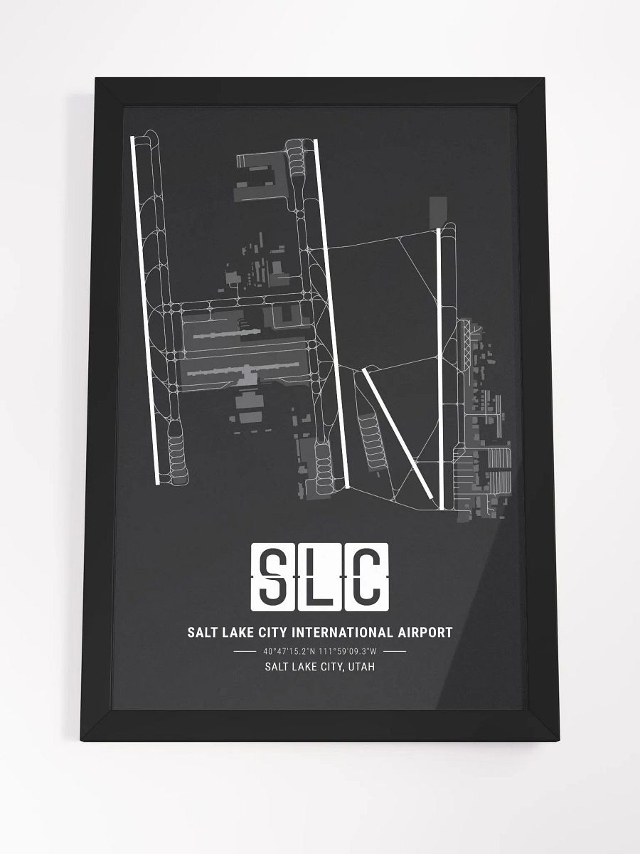 Framed Airport SLC Premium Map On Matt Paper product image (4)
