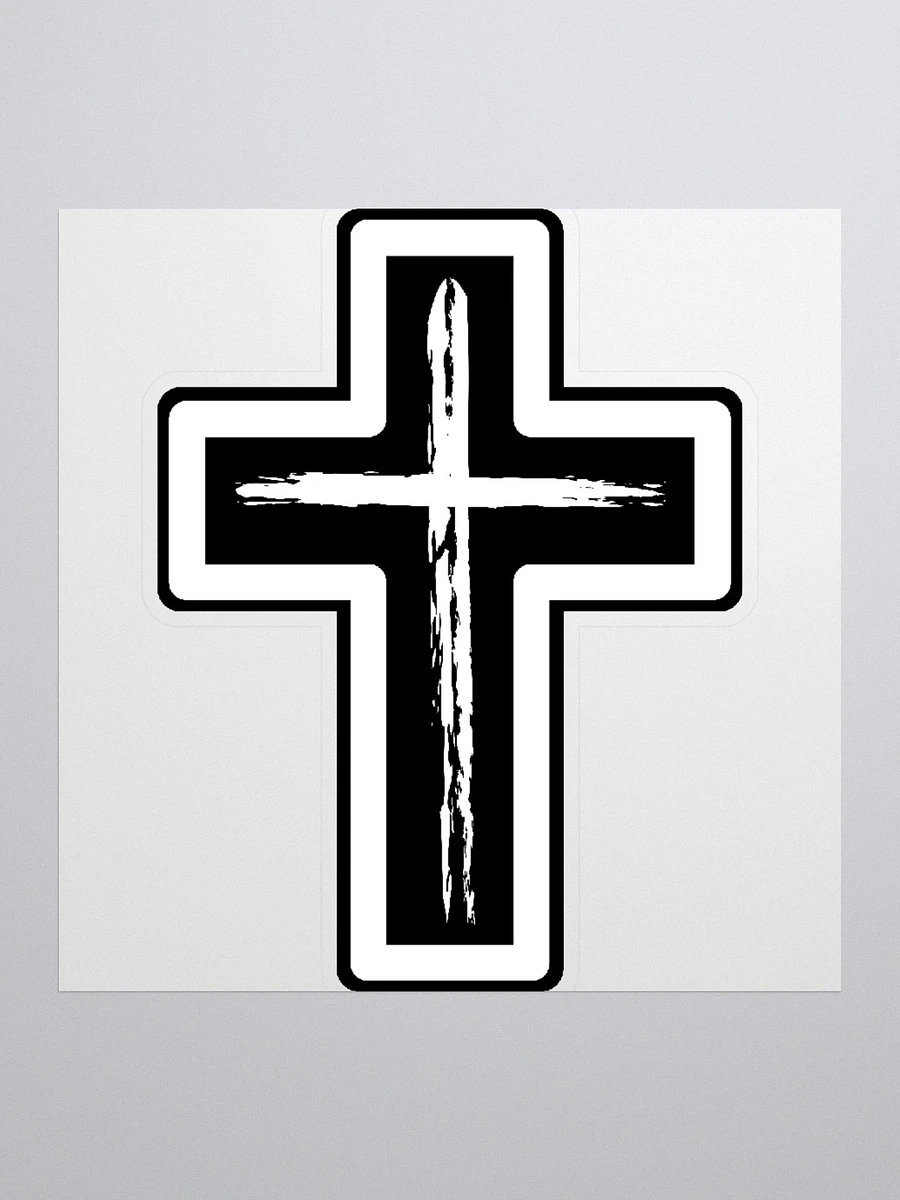 Black & White Cross With Boarder Sticker product image (2)