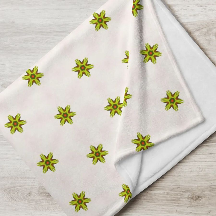 Star Flower Seamless Patterned Throw Blanket product image (3)