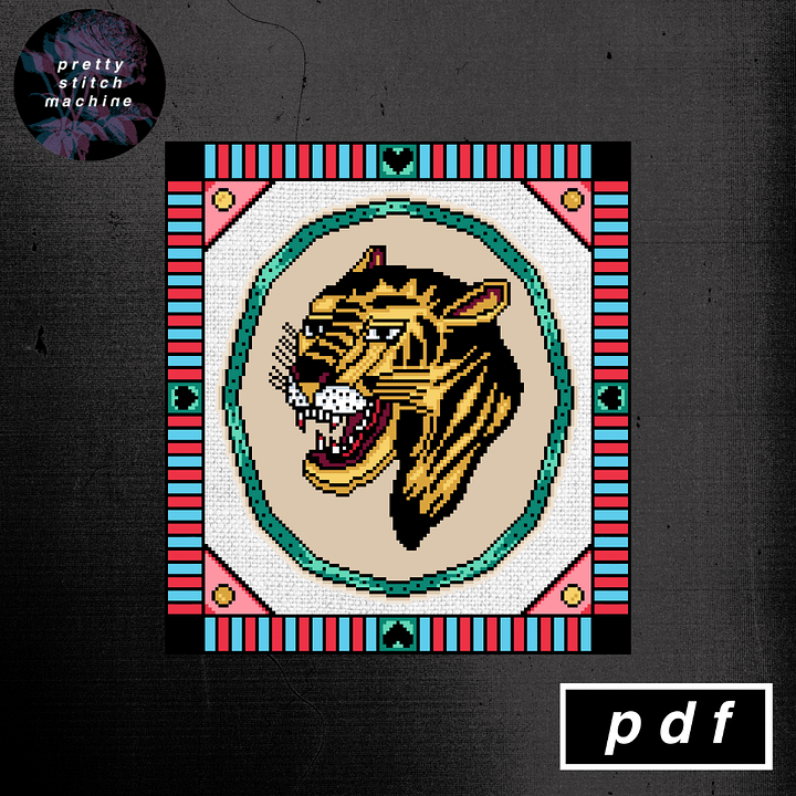 Bert Grimm Traditional Tiger with Folk Art Frame Pattern product image (2)