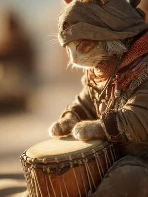 have you ever seen a cat playing darbuka? #cat #funnycat #fyp 