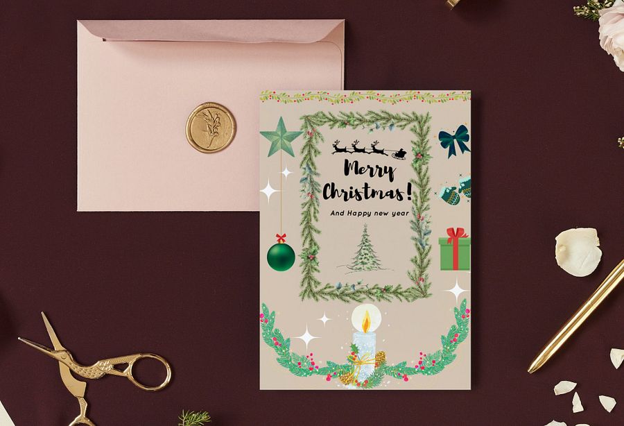 Christmas and New year greetings cards Bundle No 2 (5Cards) product image (5)