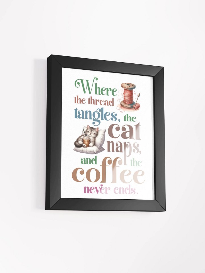 Whimsical Thread Tangles Cat Naps Coffee Poster product image (31)