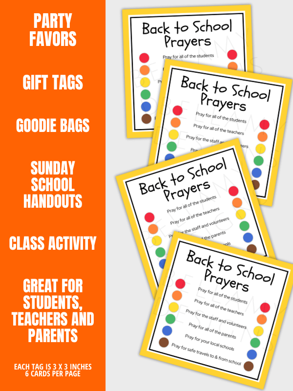 Back to School Prayers - Activity Gift Tags product image (7)