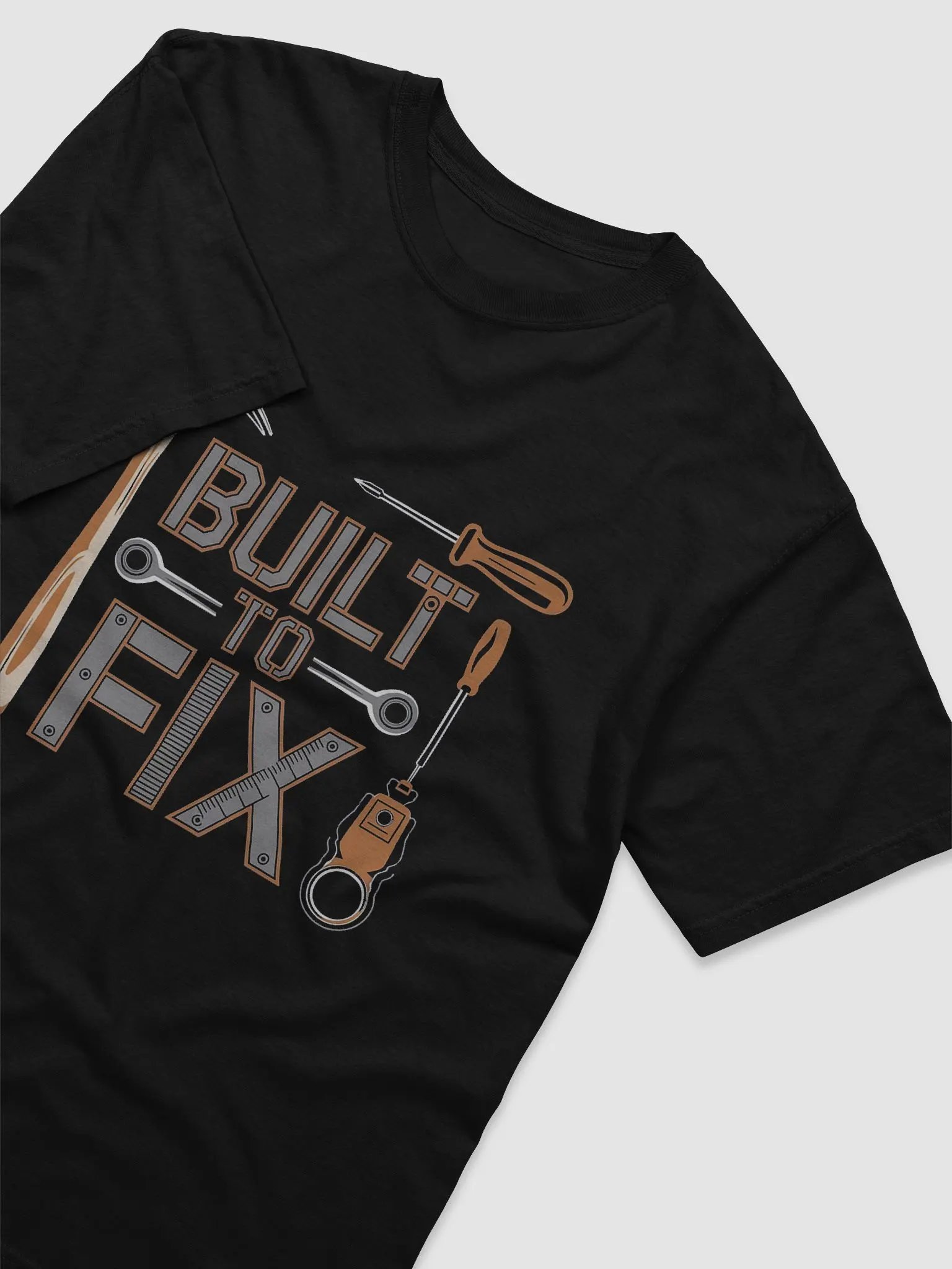 "BUILT TO FIX" #Statement Heavyweight Black T-Shirt product image (3)