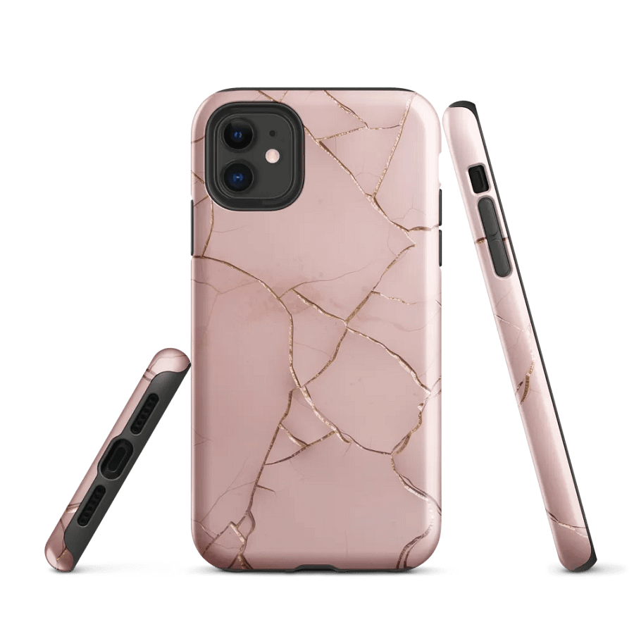 Peach & Gold Kintsugi Tough iPhone Case product image (1)