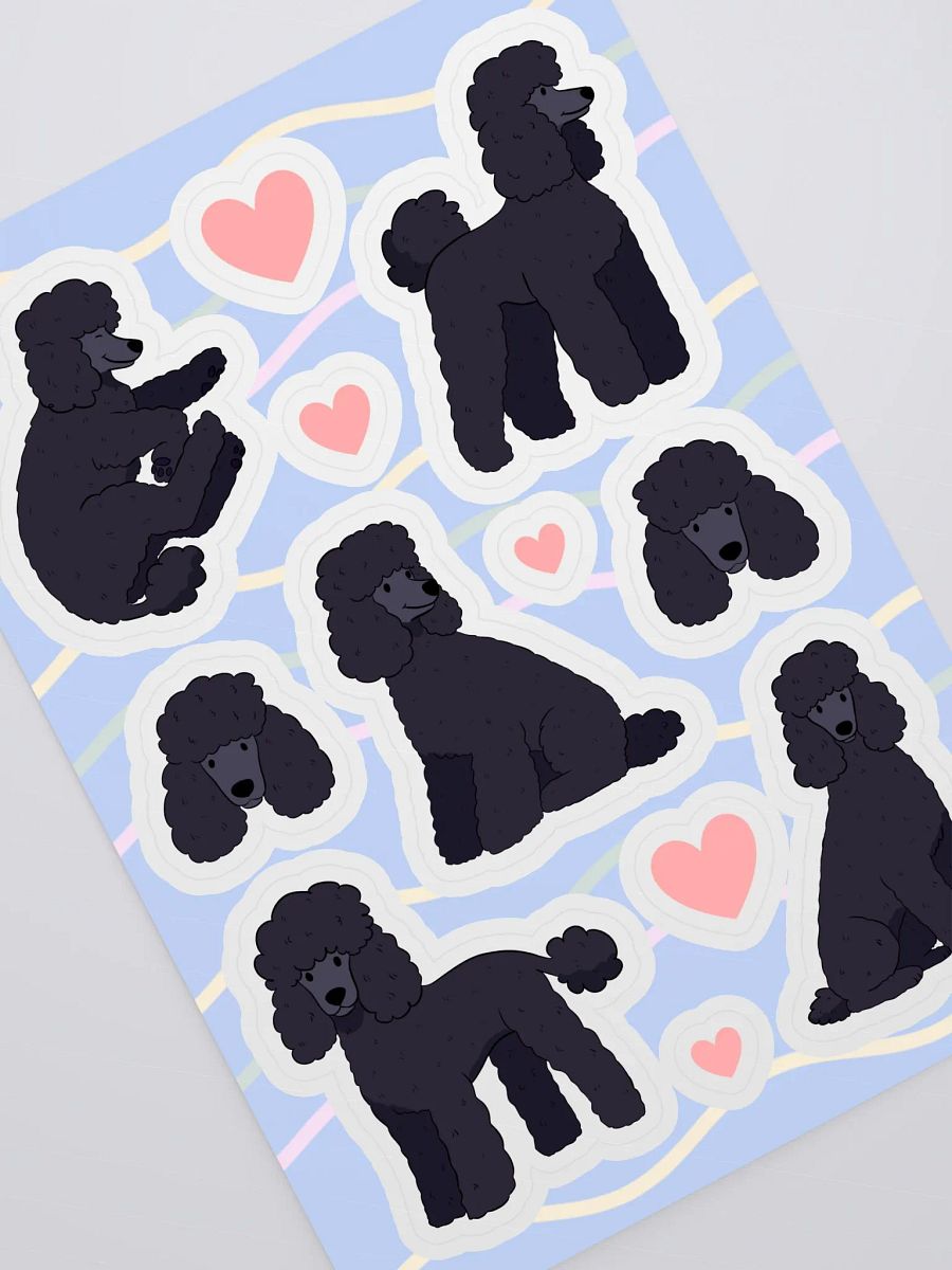 Black Poodle Dog Sticker Sheet product image (2)