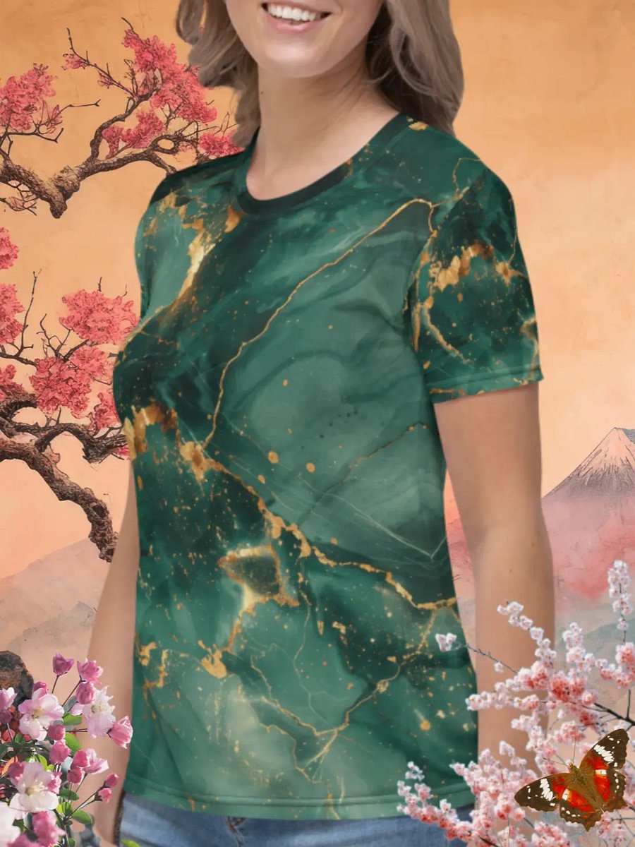 Green Marble Print T-Shirt product image (2)