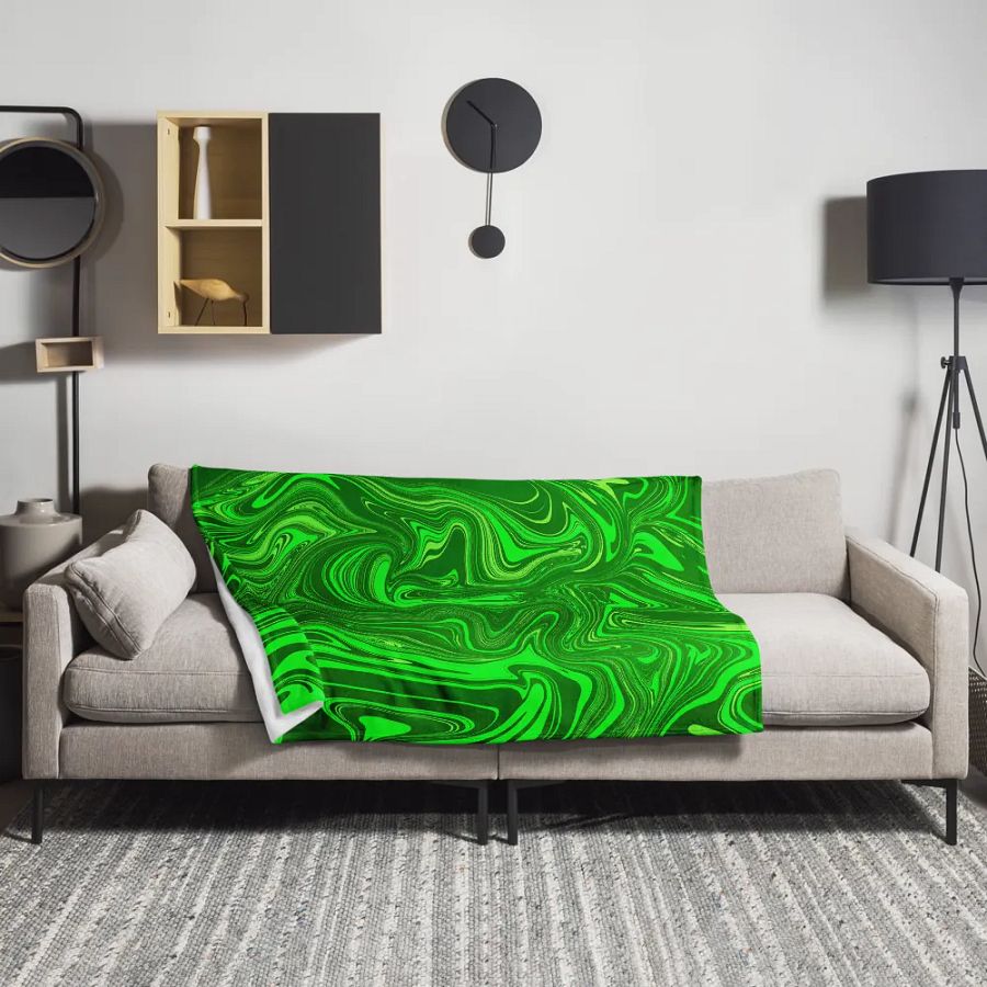 Throw Blanket - Different Shades of Green Digital Fluid Art product image (1)