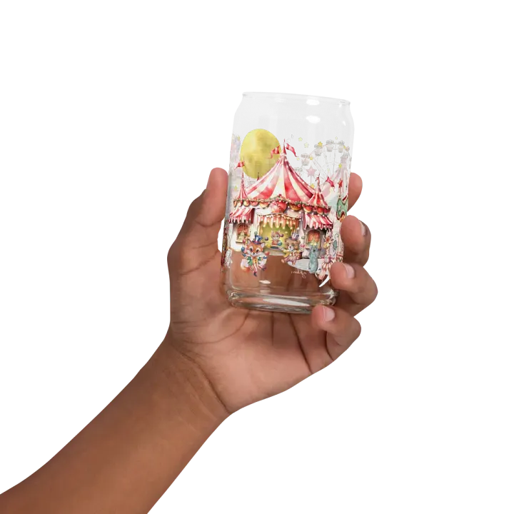 Midnight Circus Glass Can | 16oz – Whimsical & Elegant Drinkware product image (2)