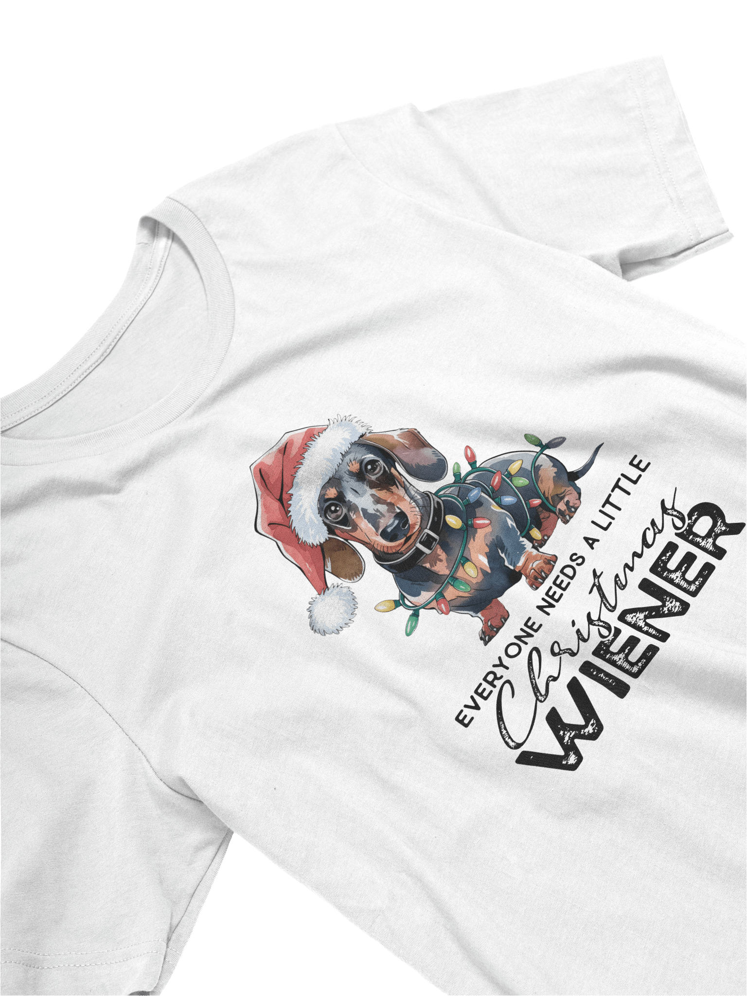 Everyone Needs A Little Christmas Weiner - Santa Hat Dachshund T-Shirt product image (3)