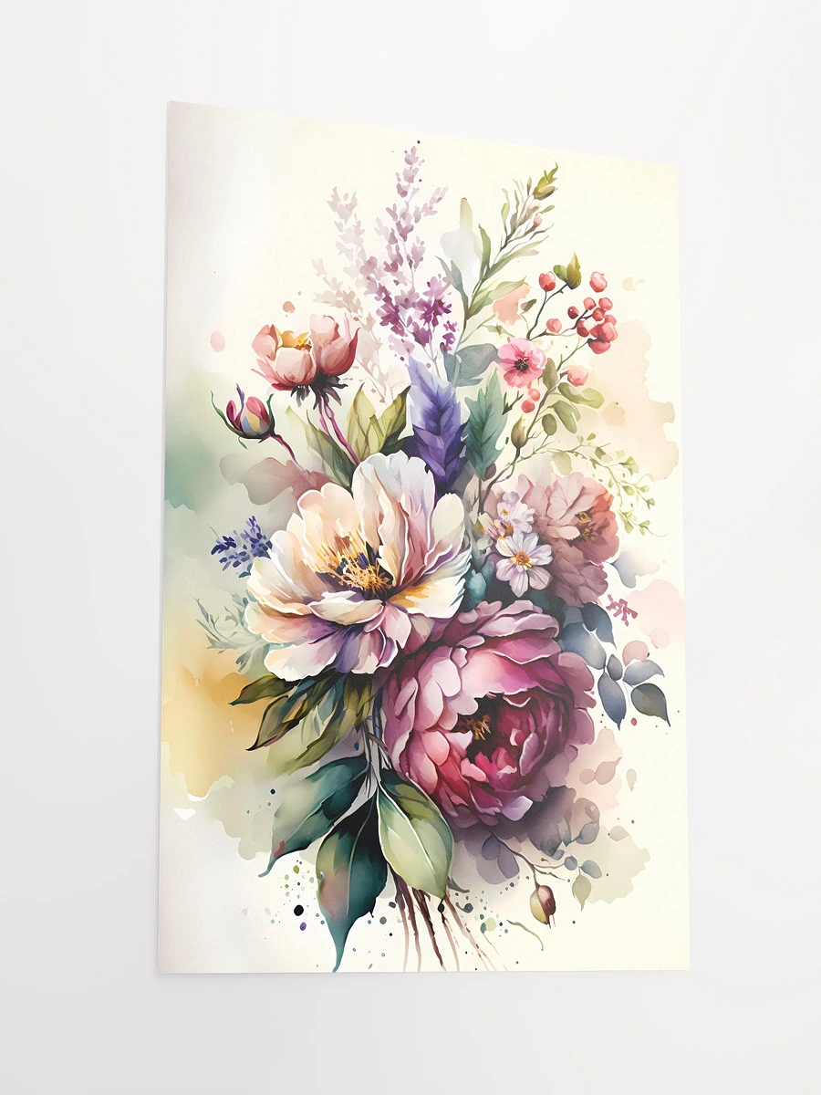 Enchanting Floral Medley Poster: Watercolor Botanical Art for Elegant Interior Design Matte Poster product image (4)