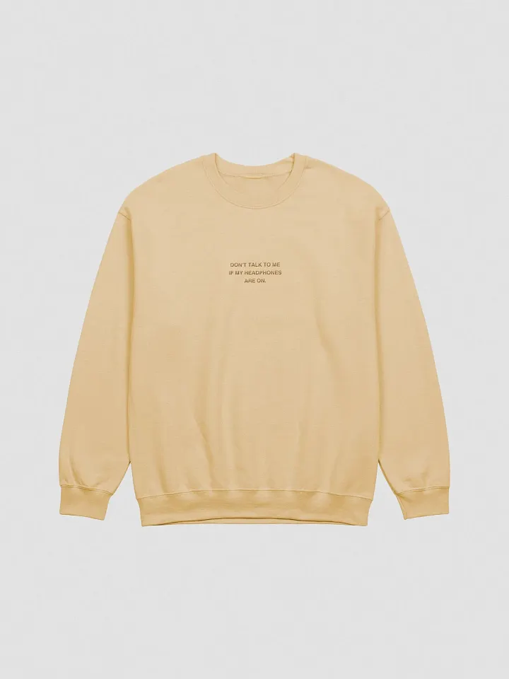 HEADPHONES ON embroidered crewneck (monochrome brass) product image (2)