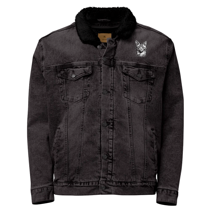 Whiskered Wonder Embroidered Unisex Denim Jacket product image (1)