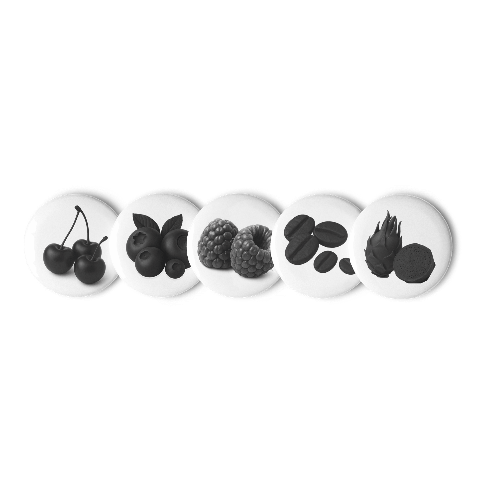 Black Fruits Pin Button Set product image (1)