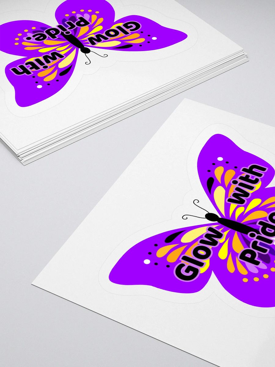 Glow with Pride – Purple Butterfly Inspirational Quote Sticker product image (11)