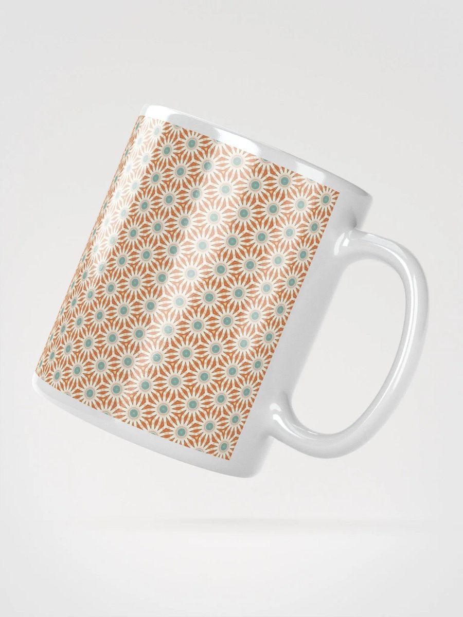 Orange Turquoise & Cream Floral Ceramic Mug product image (3)