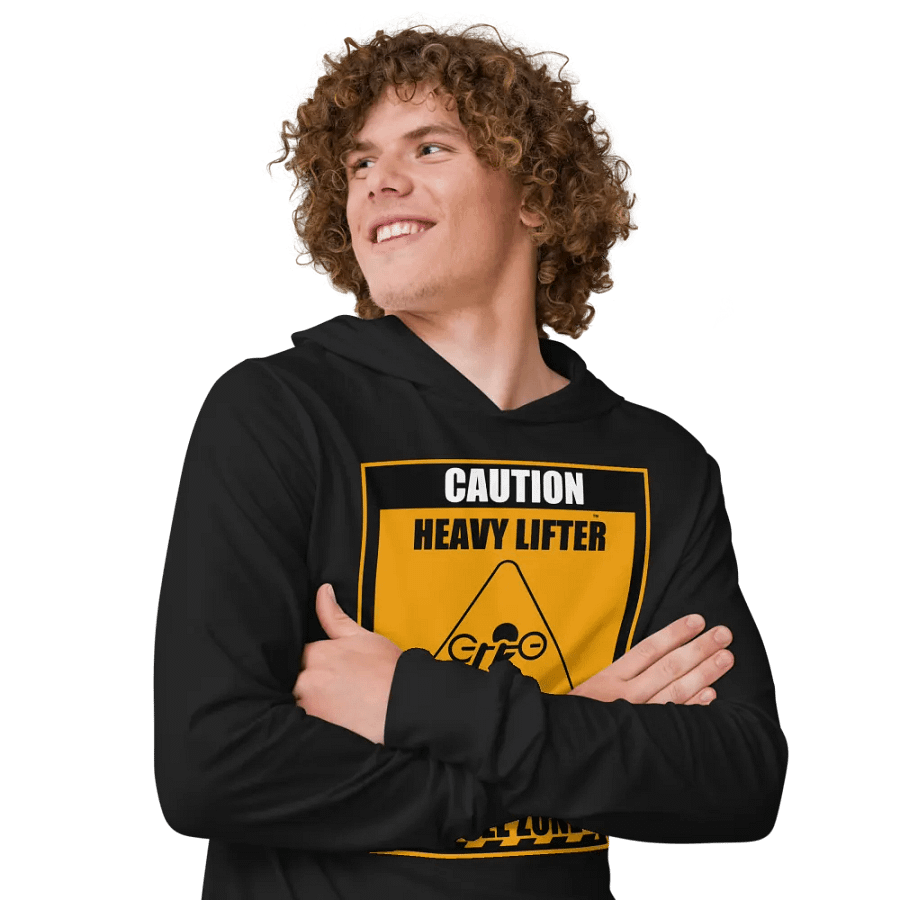 Caution Heavy Lifter Ahead Unisex Hooded Tee product image (7)