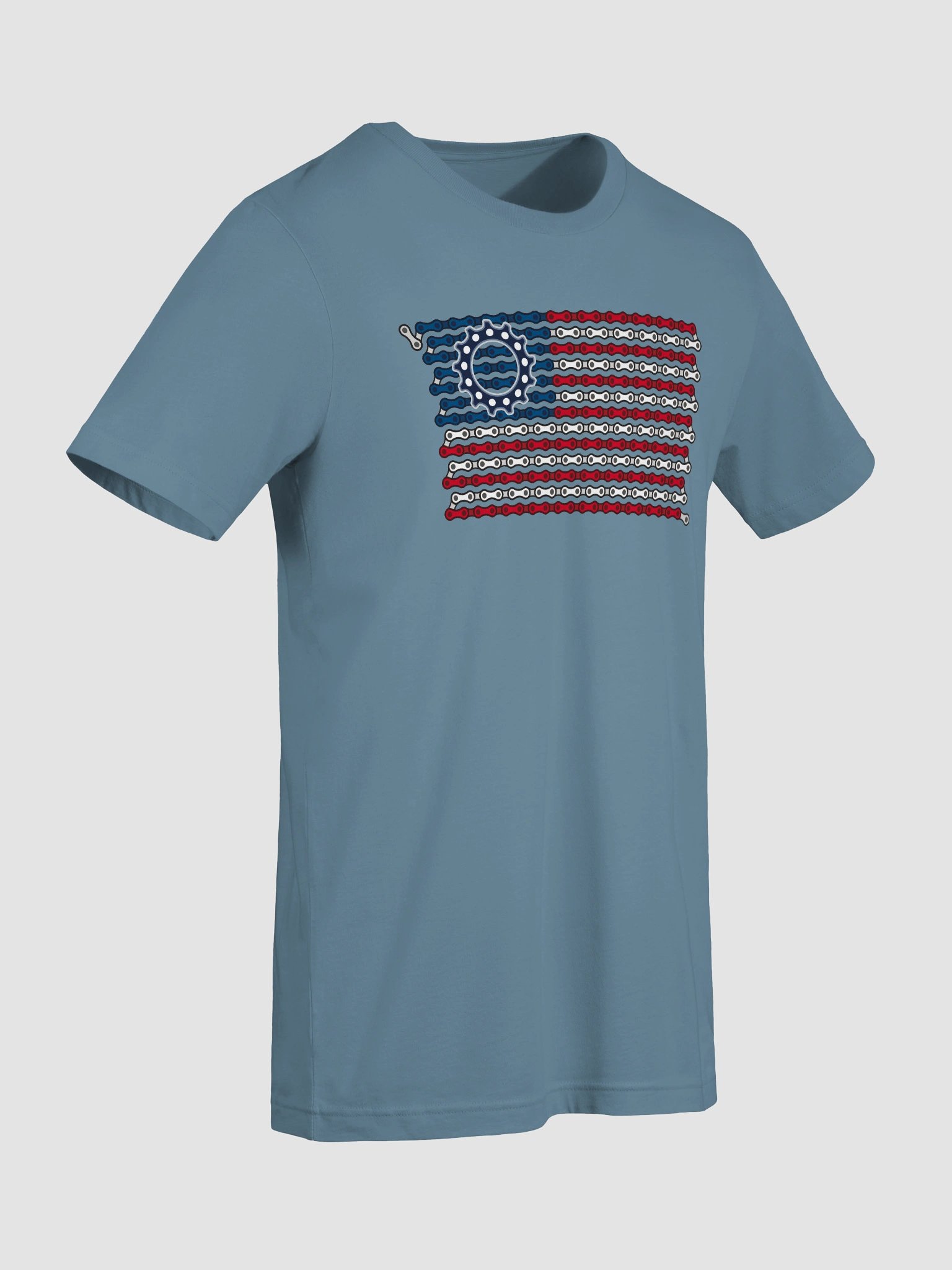 USA Betsy Ross Bike Chain Flag on Dark Color Supersoft Tee product image (4)