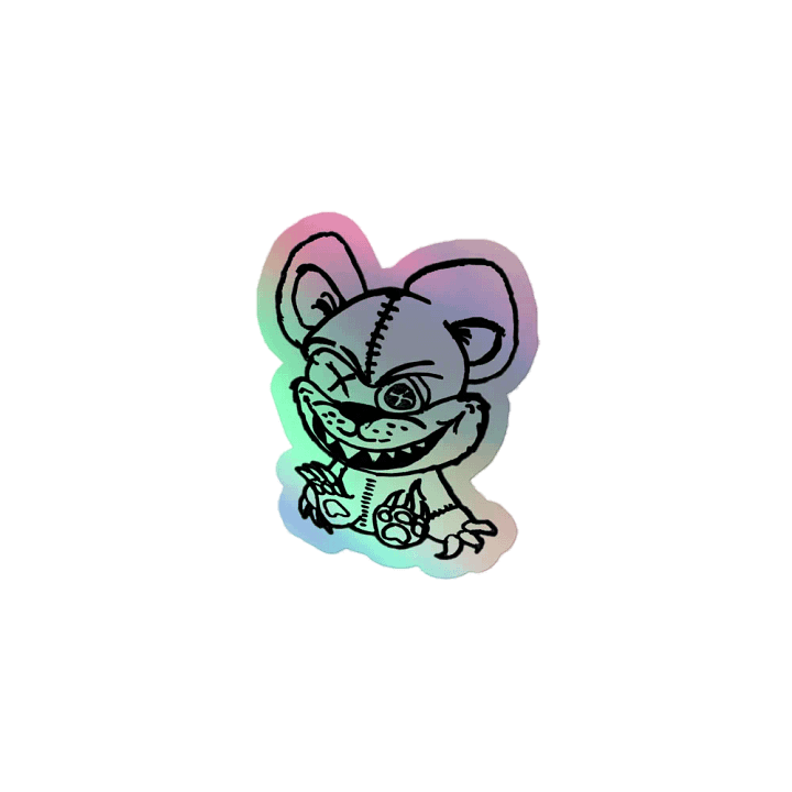 Evil Bear Holo Sticker / Trimmed product image (1)
