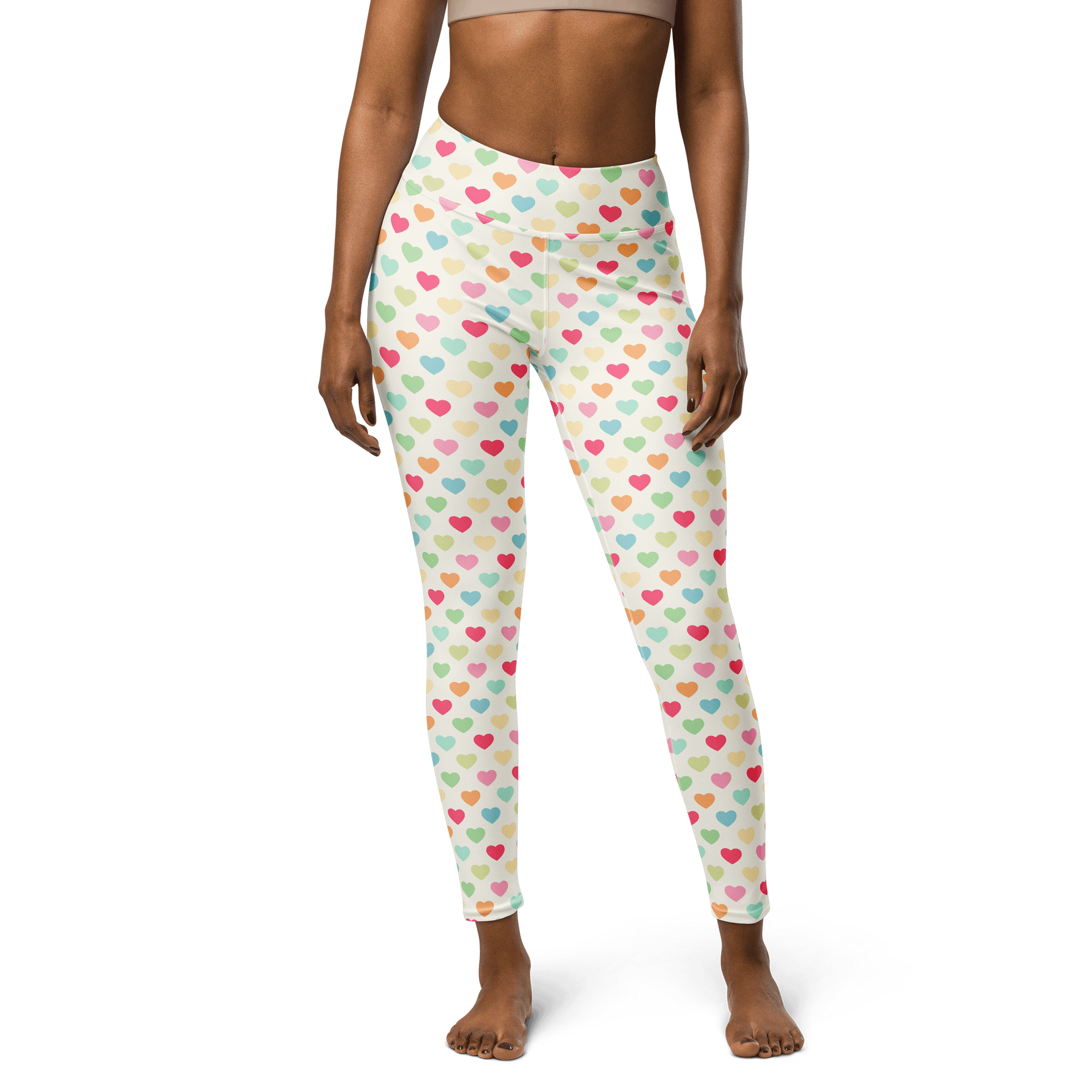Heart Parade High-Waisted Leggings - Colorful Love Print product image (1)
