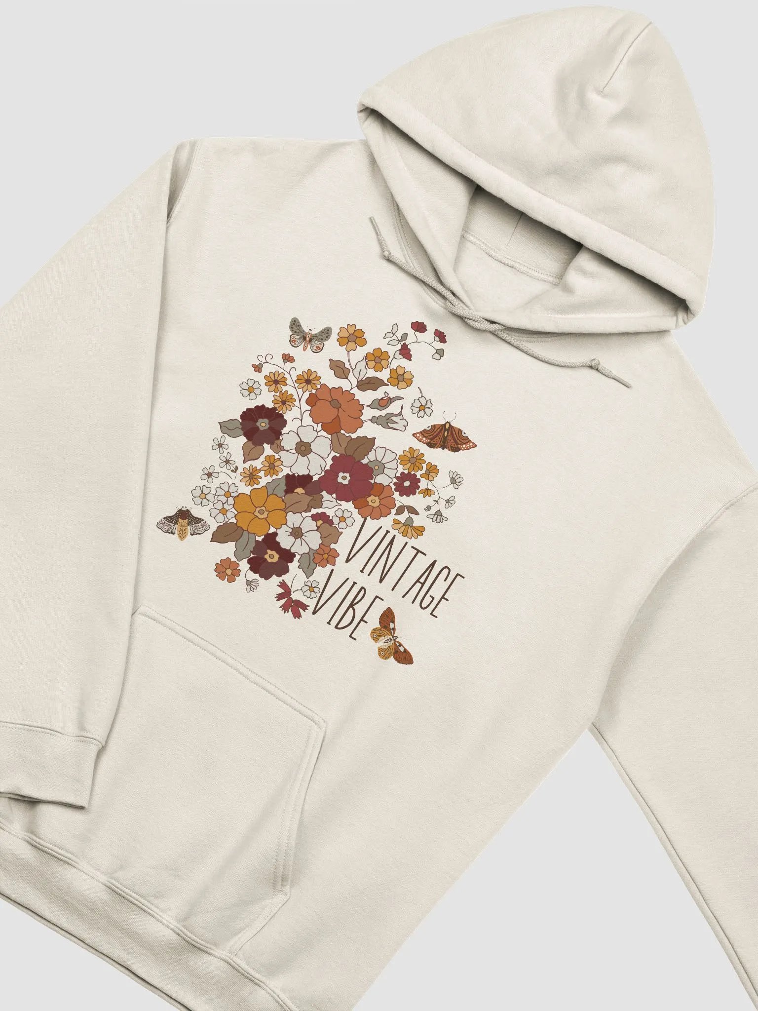 Vintage Vibe Retro Boho Butterfly & Floral Hoodie product image (4)