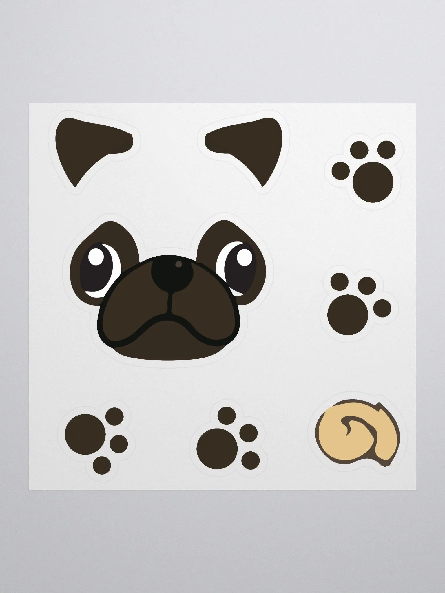 Pug Sticker Sheet - Ghost Simulator product image (1)