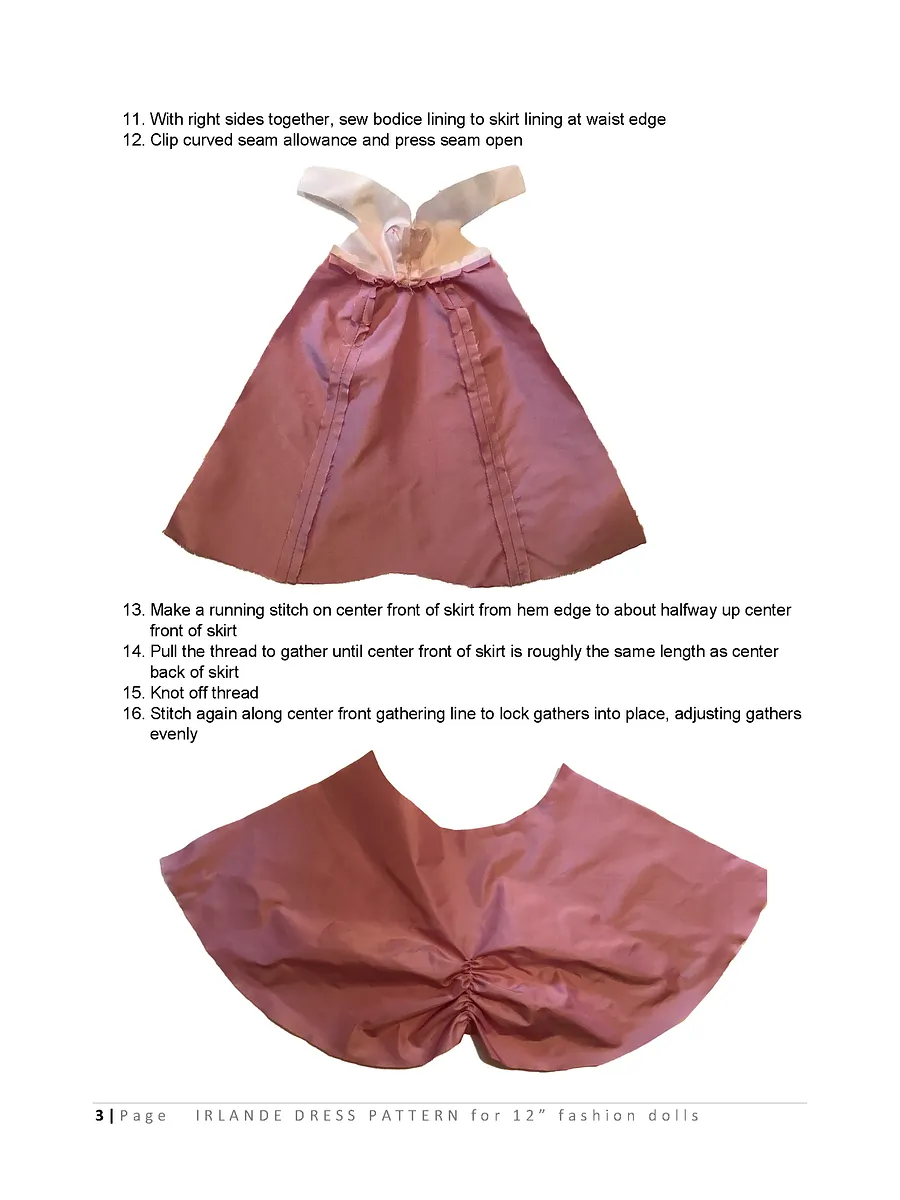 Irlande sewing pattern for 12" fashion dolls product image (3)