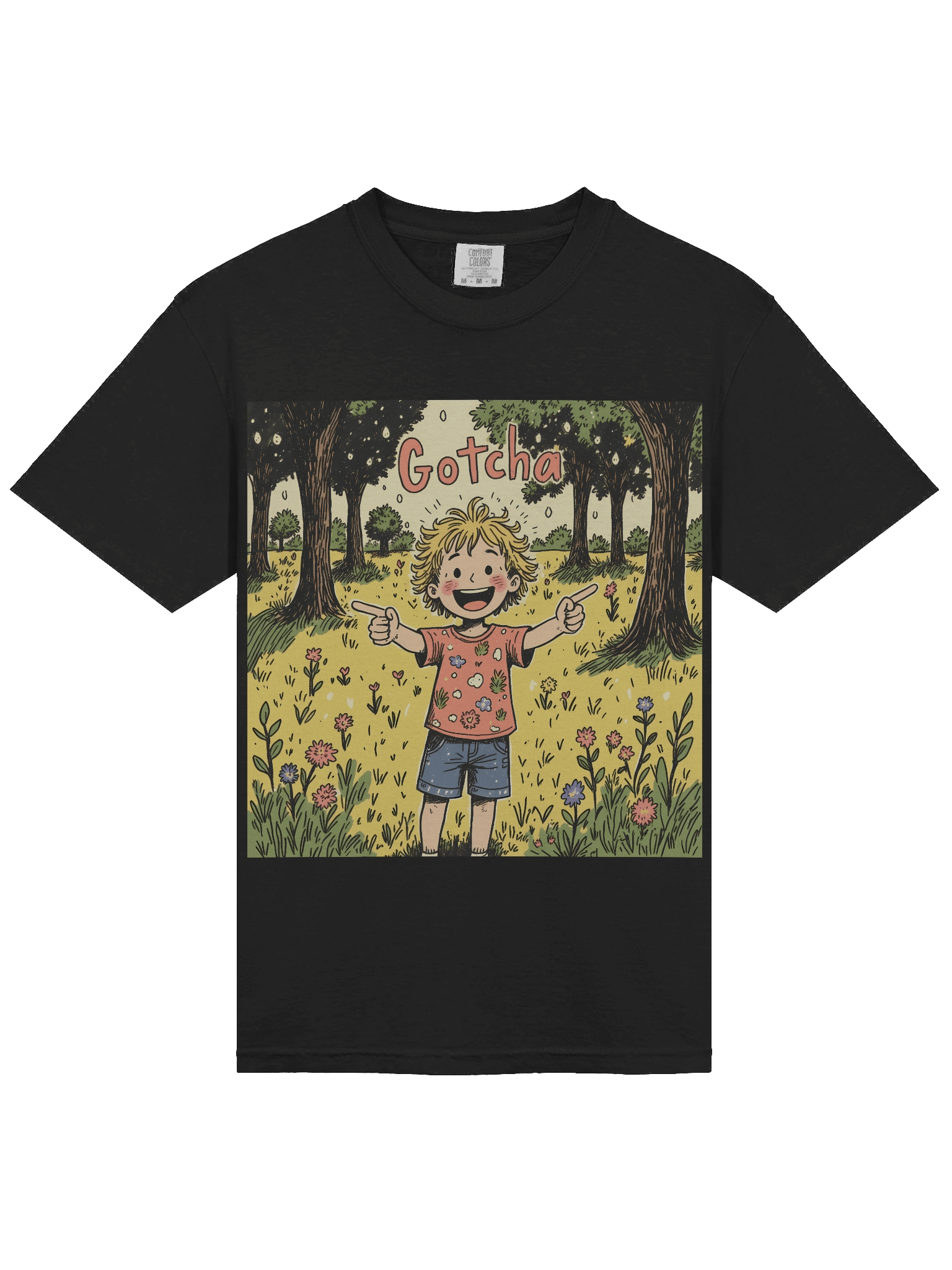 Gotcha! Playful Child – Whimsical Forest Heavyweight T-Shirt product image (25)