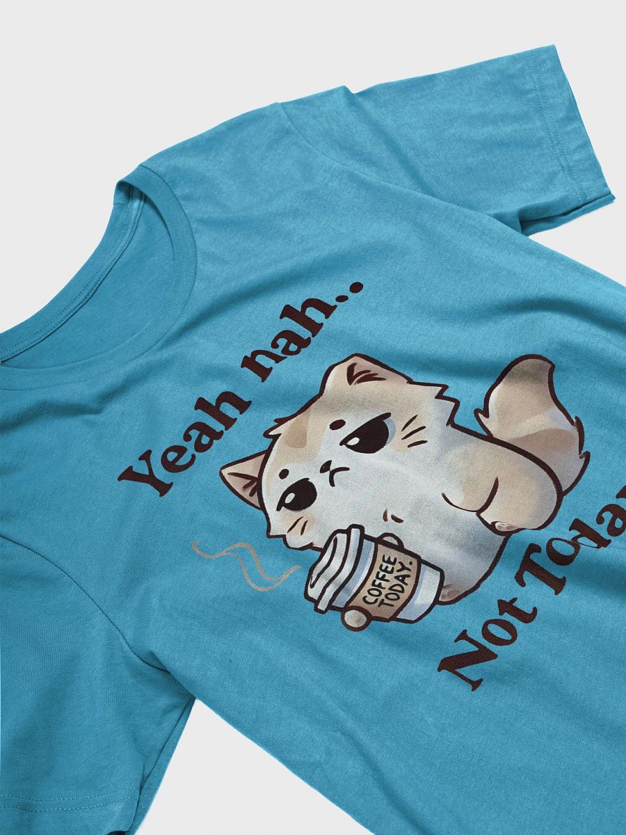 "Yeah Nah… Not Today" Lazy Cat with Coffee T-Shirt – Funny & Relatable Design product image (3)