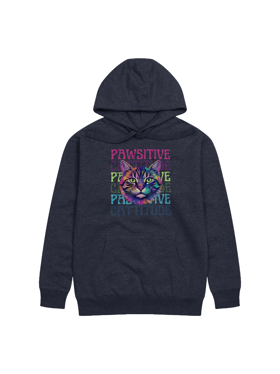 Pawsitive Cattitude Front Cat Graphic Hoodie product image (31)