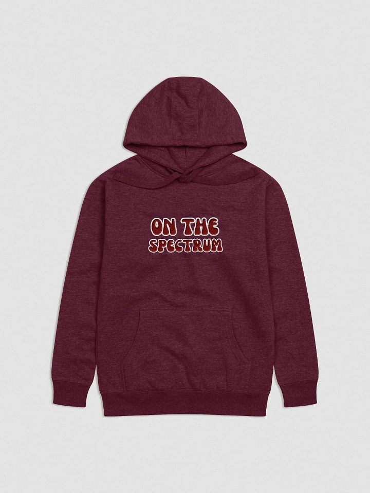 ON THE SPECTRUM lined design (lg., white and maroon) embroidered heavyweight hoodie product image (13)